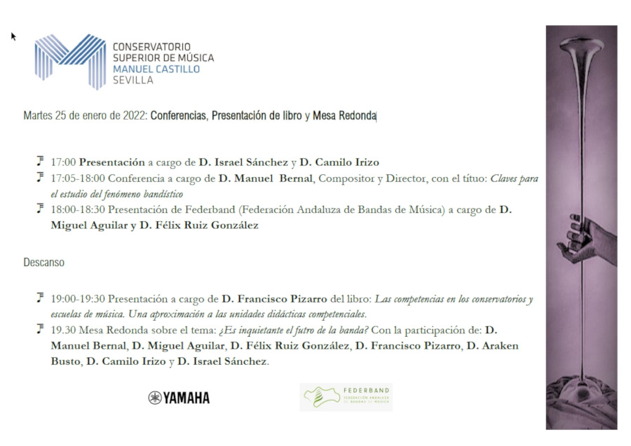 Primeras Jornadas de Orquestas de Vientos y Bandas Sinfónicas del Conservatorio Superior de Música «Manuel Castillo»